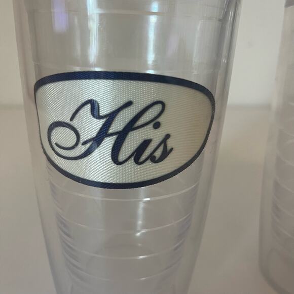 Tervis Tumbler His and Hers 16 oz Hot Cold Cups Married Engaged Discontinued - Picture 5 of 6
